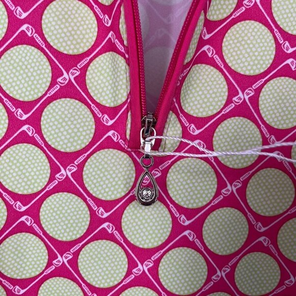 SanSoleil Womens Quarter Zip Long Sleeve Top Size XS Pink Golf Club Ball 50 UPF - Picture 3 of 11